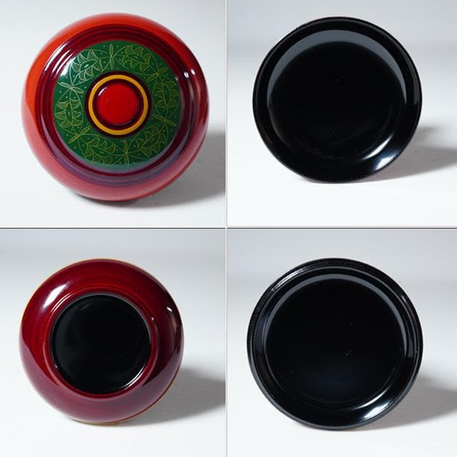 関翠雲　独楽塗沈金彫り中棗・香合揃　共箱　茶道具　茶器　漆器