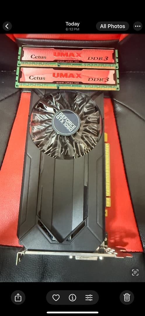 グラフィックボード・グラボ・ビデオカード GTX1060 6GB and DDR3-1333 8gb x2 16gb