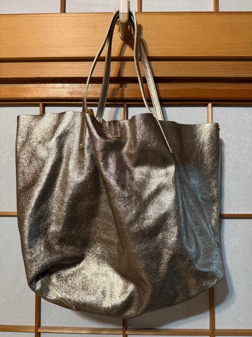 ティファニー　リバーシブル ベージュ スエード トートバッグ