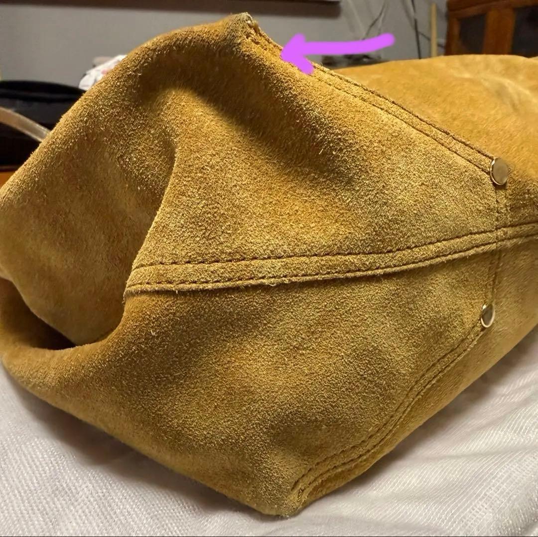 ティファニー　リバーシブル ベージュ スエード トートバッグ