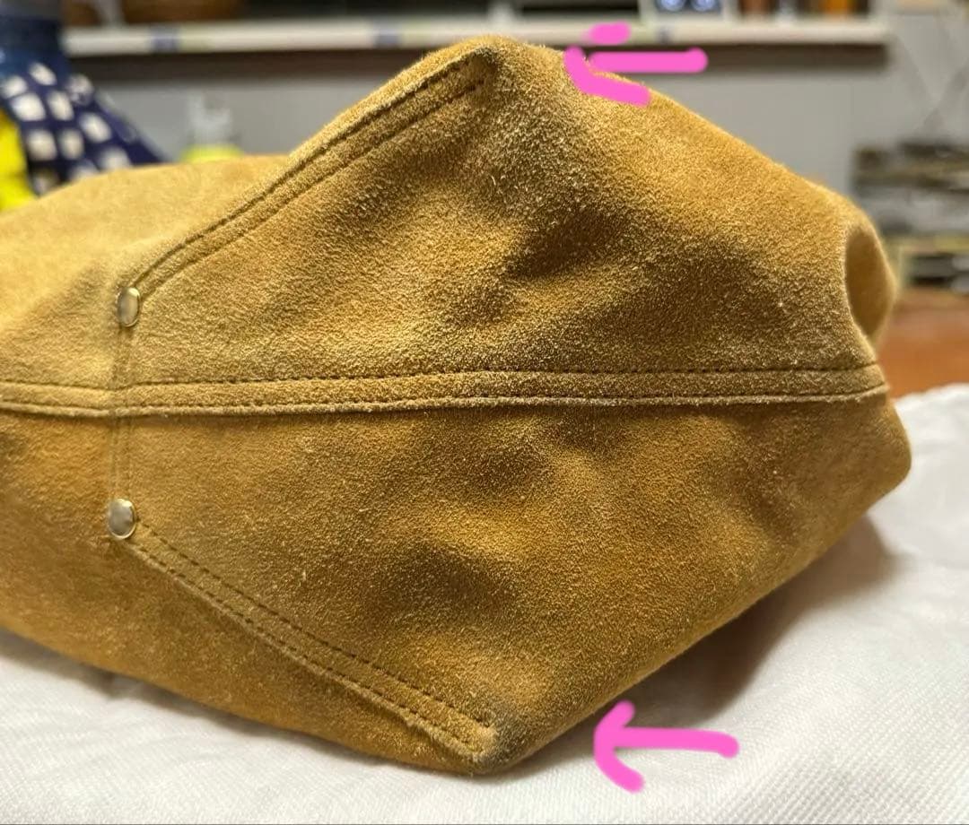 ティファニー　リバーシブル ベージュ スエード トートバッグ