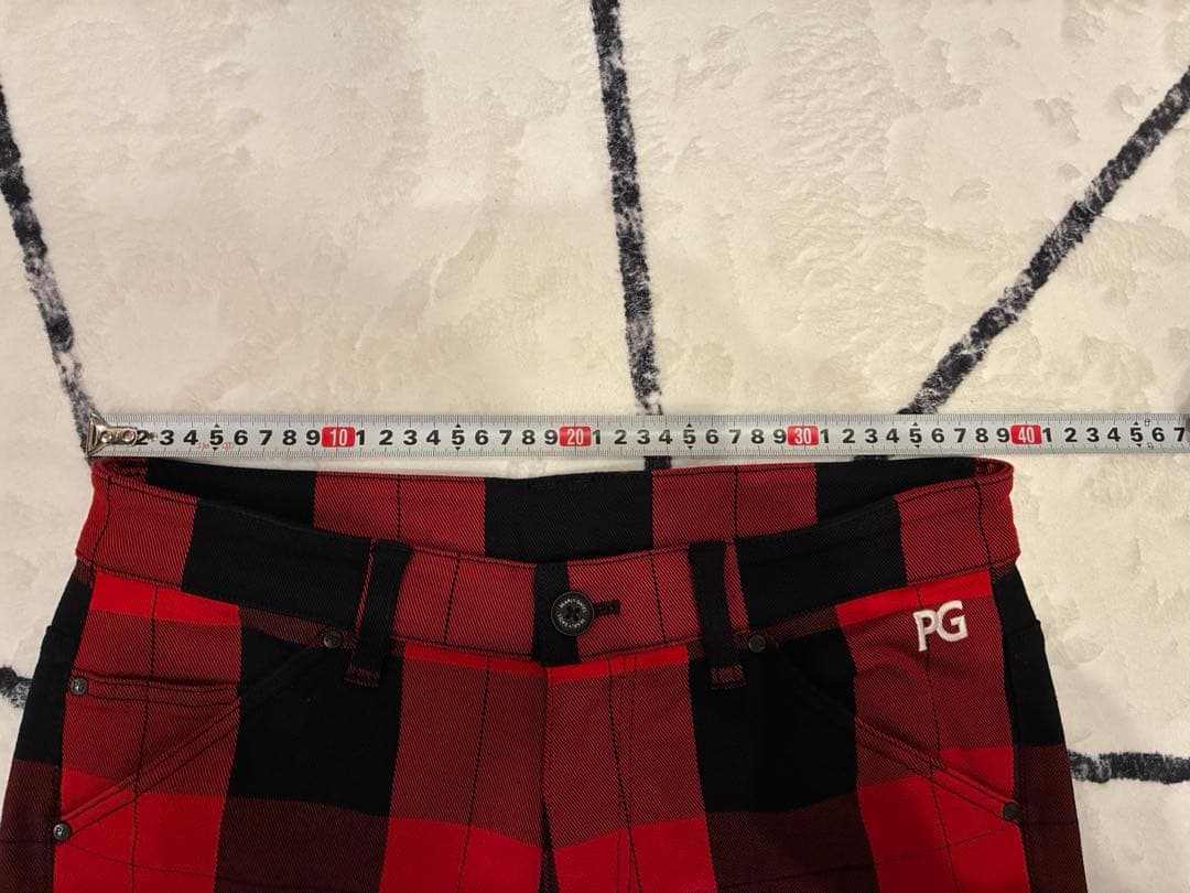 パーリーゲイツ　パンツ　赤黒チェック　サイズ3