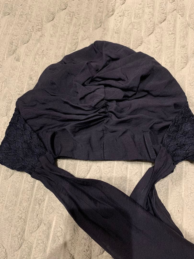 SCARF HAT KnitLace-Navy BAREN バレン ケアウィッグ