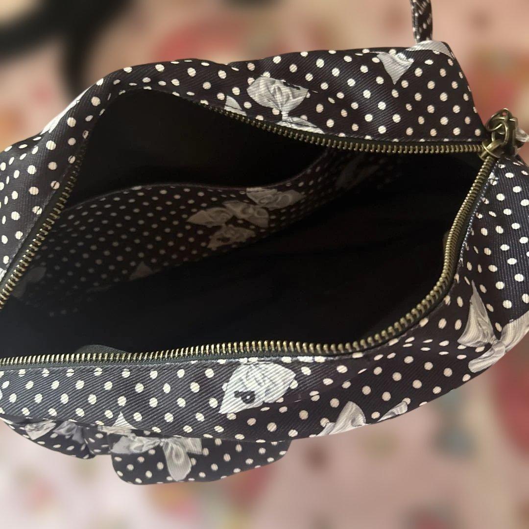 ピンクハウス　水玉リボンプリント　ブラック　ウエストバッグ　ボディバッグ