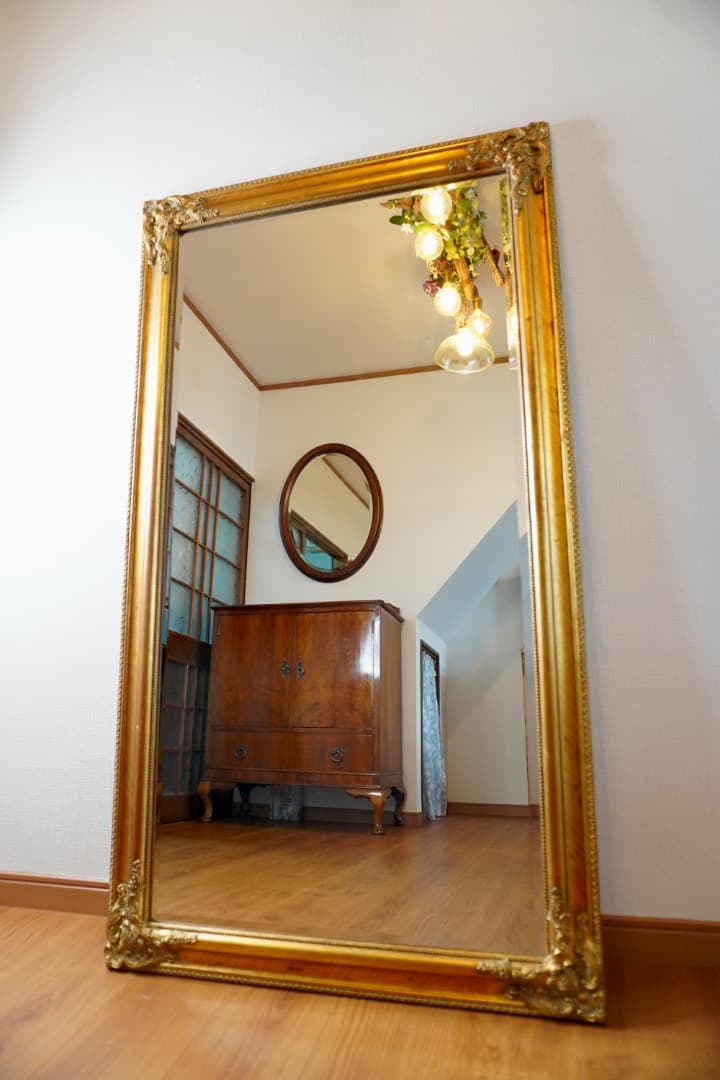 イギリス アンティークゴールド ミラー