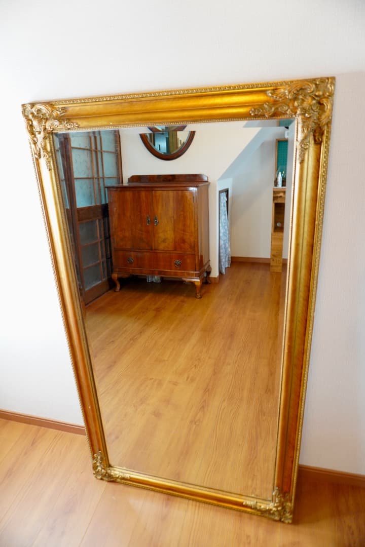 イギリス アンティークゴールド ミラー