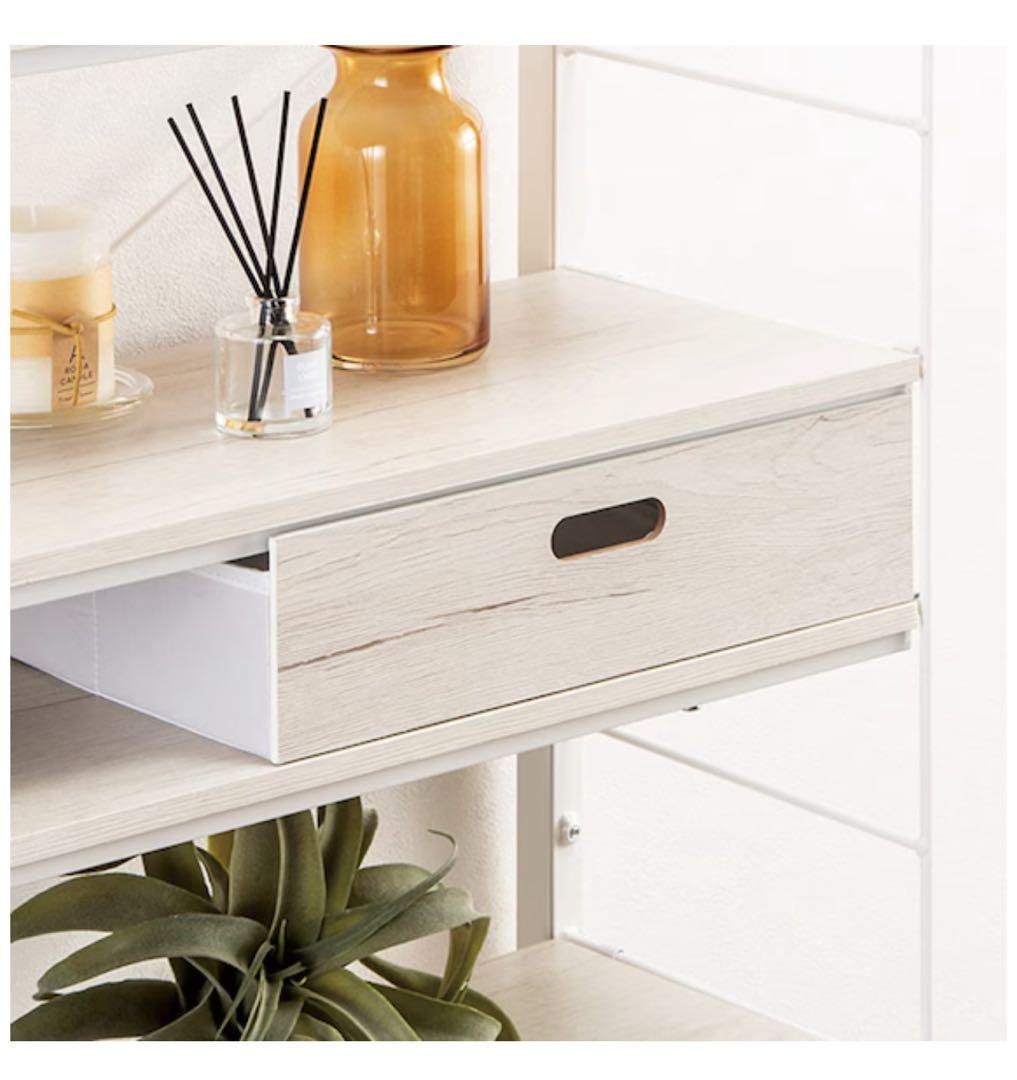 突っ張り壁面収納Nポルダ(幅80cm ホワイトウォッシュ)