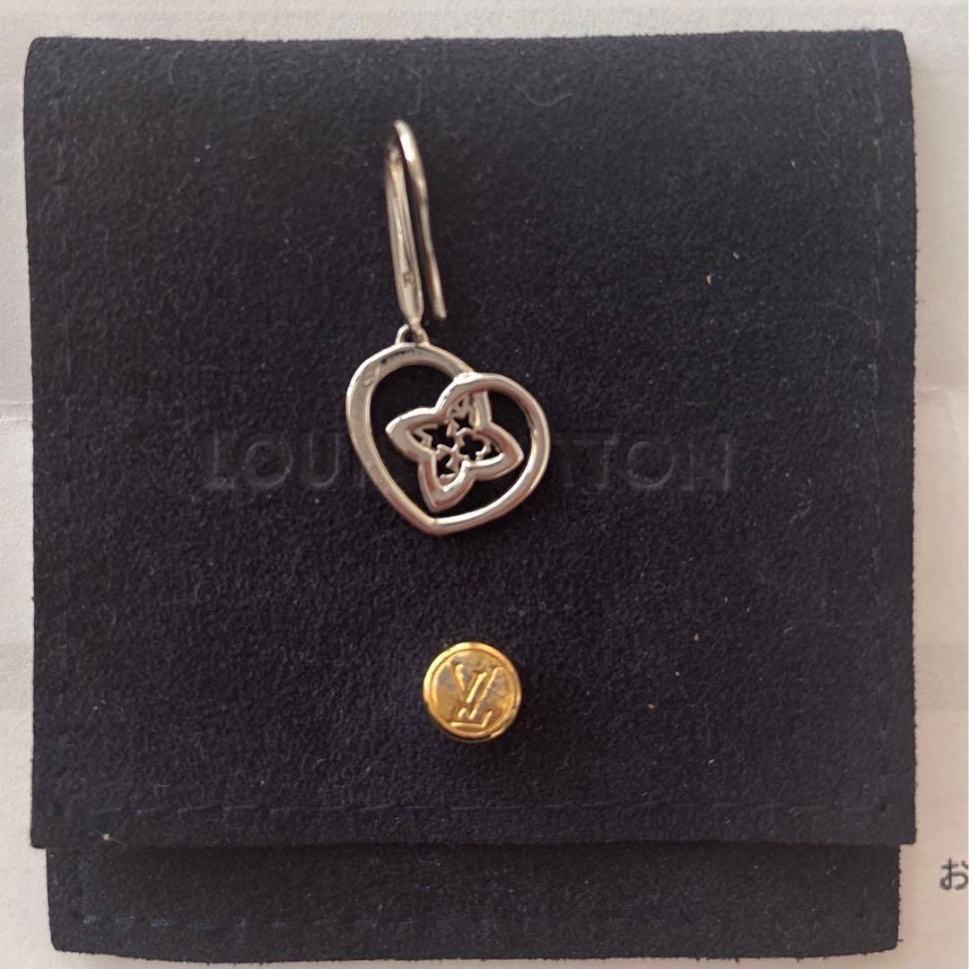 ルイヴィトン K18WG ダイヤモンド ブッフルドレイユクールピアス 片方のみ