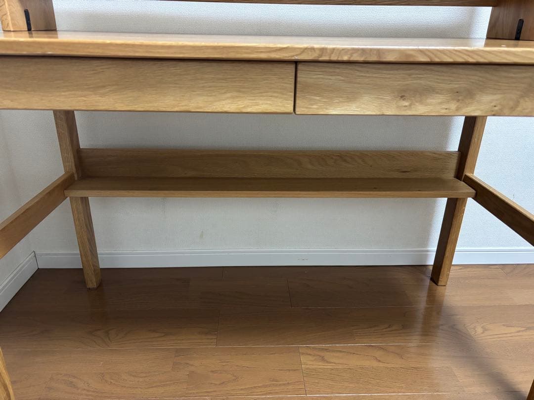 【無印良品】オーク無垢材デスクと上置き棚セット