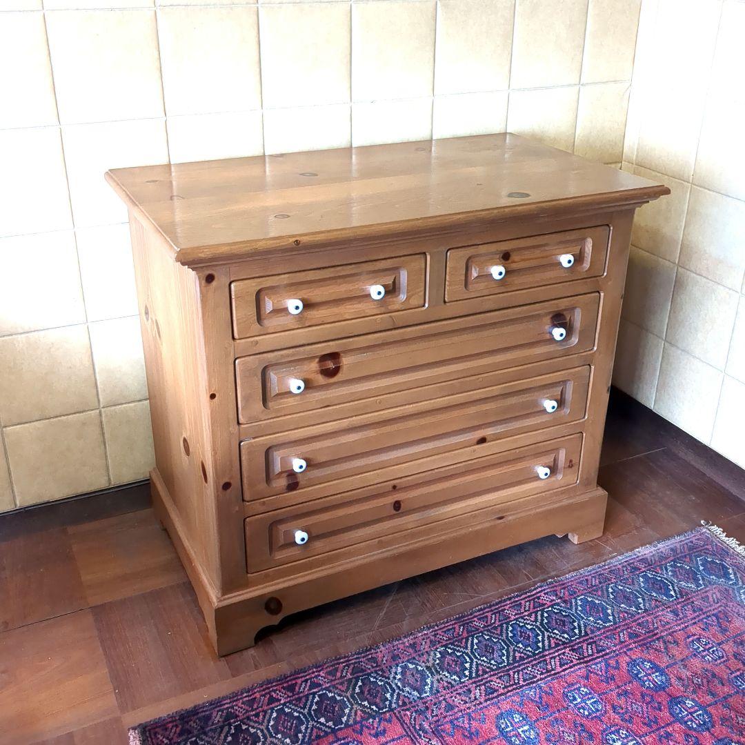 パイン材　4段チェスト　箪笥　カントリー