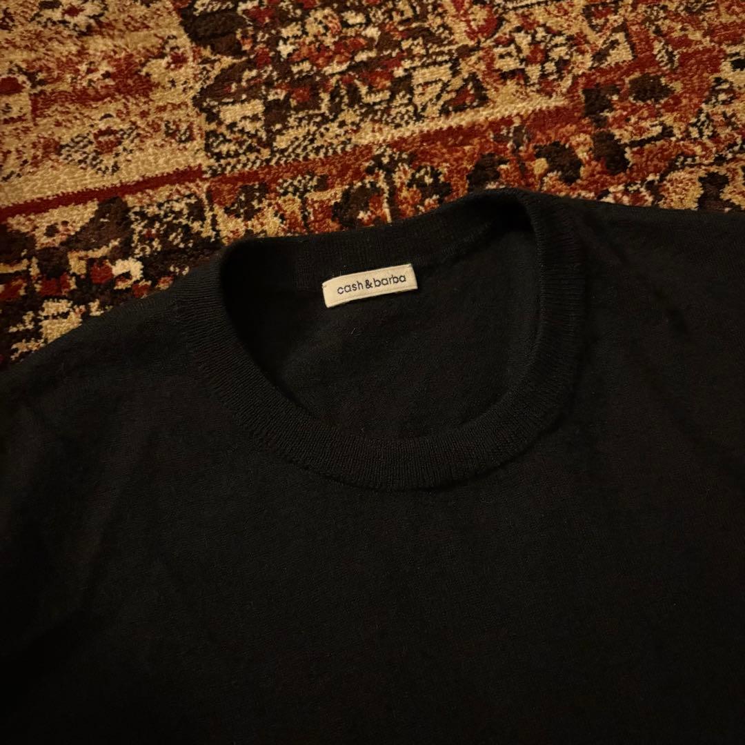 cash&barba ウーステッドカシミヤ 150 ニット ブラック 1