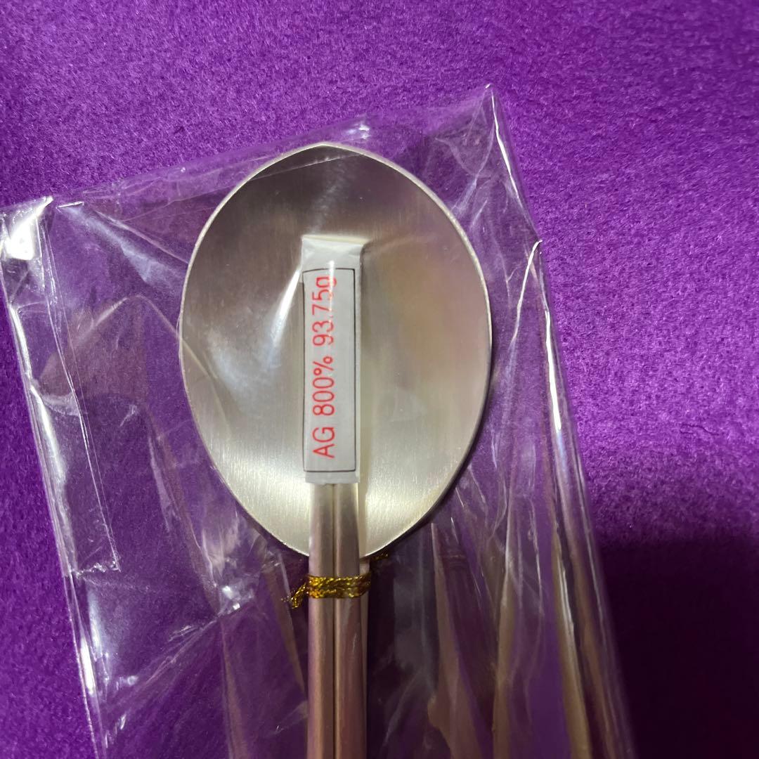 AG 800 銀製スプーン 装飾柄