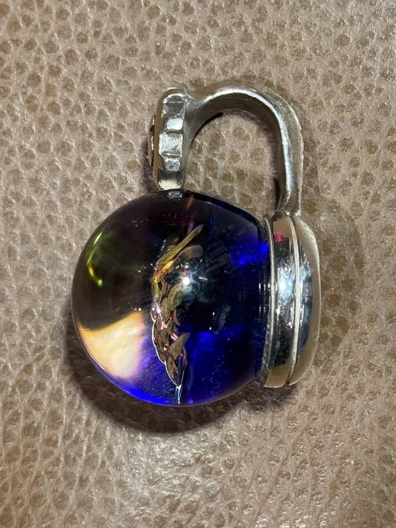 ニュースカルマーブルペンダント w/スカル/アメリカンフラッグ