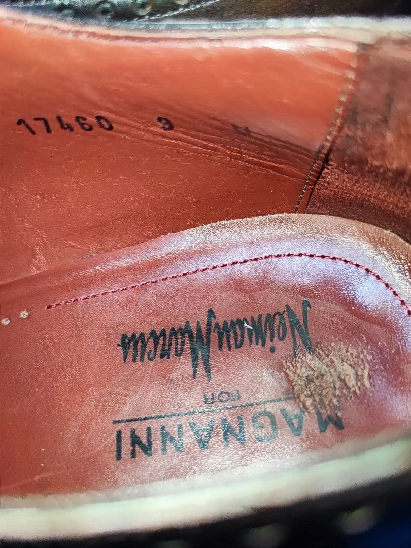 マグナーニ　ダークブラウン 　ダブルモンクストラップシューズ