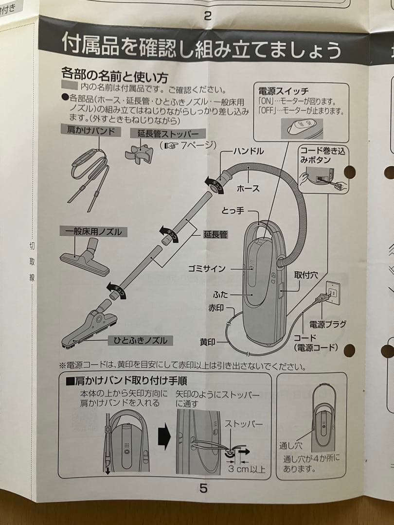 美品●パナソニック電気掃除機MC-K10P￼●純正紙パック8個+すき間ノズル付き