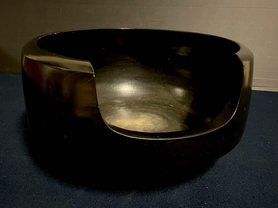 割引‼️【特大】「母」 黒真塗 面取 風炉 土風炉 尺三 木箱 (17あ①)