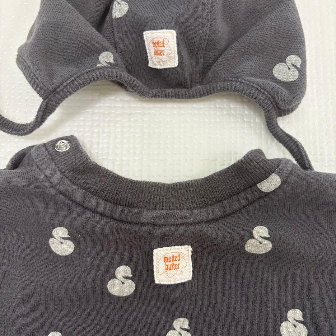 MELTED BUTTER ブラックスワン　ボディースーツ・帽子セット