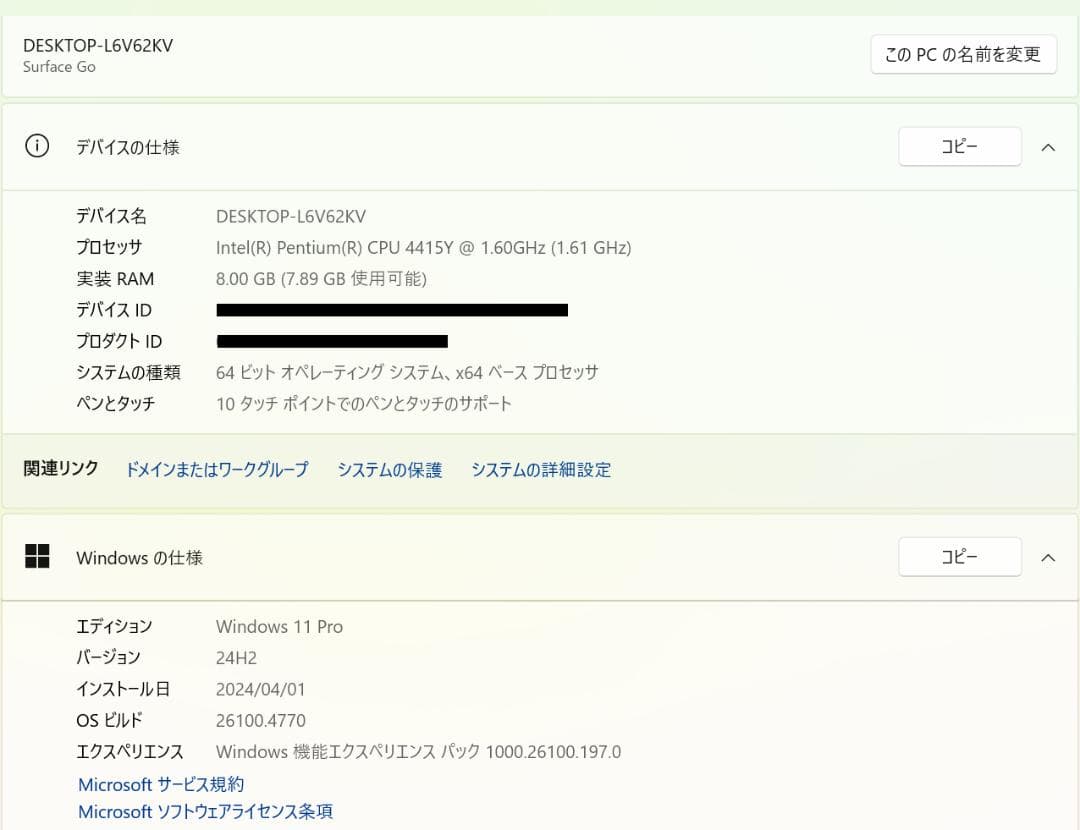 Surface Go LTE - 高速SSD・美品・軽量高性能モデル