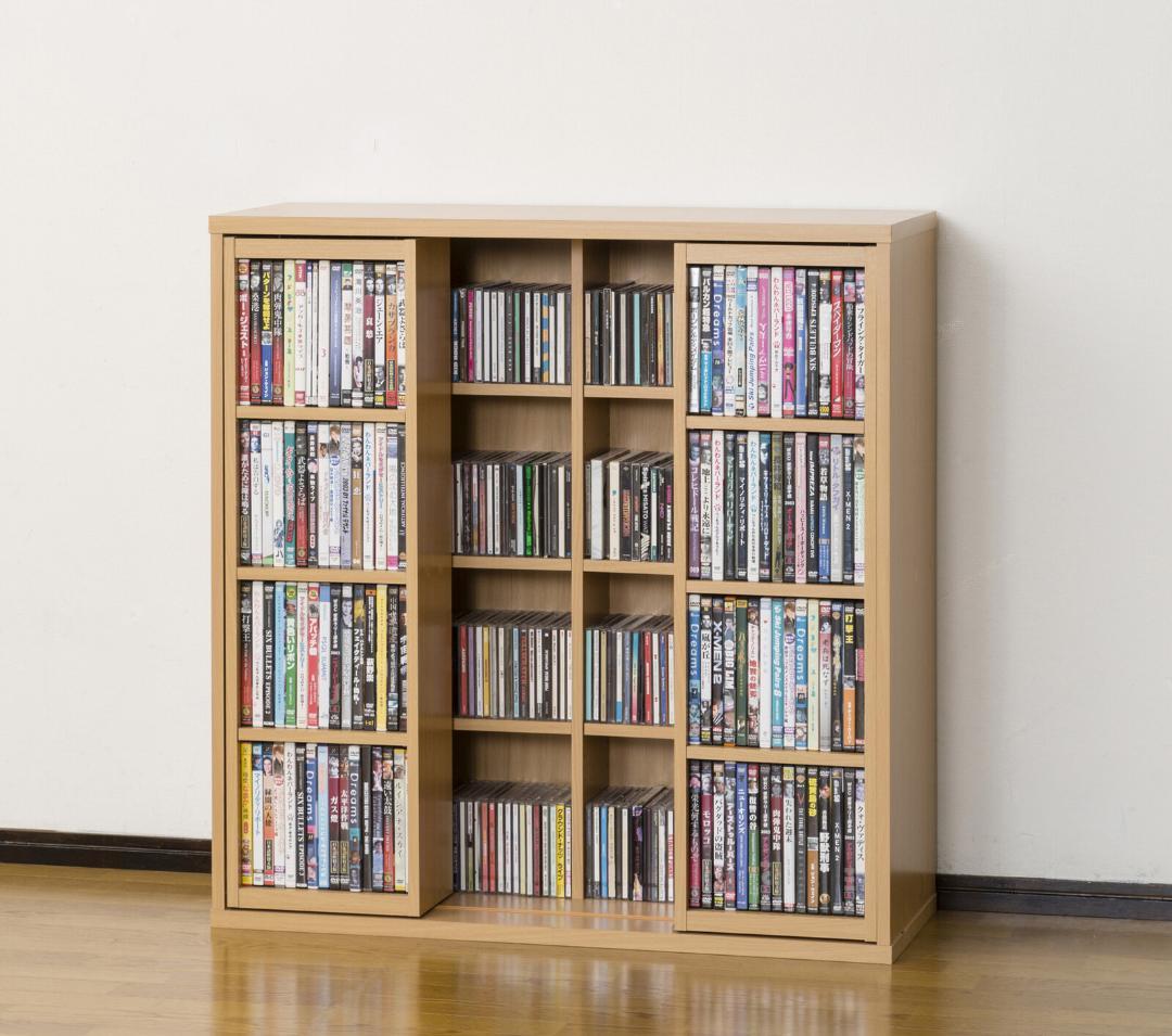 深型スライド式　シェルフ　本棚　書籍棚　ＣＤ　ＤＶＤ　大容量収納
