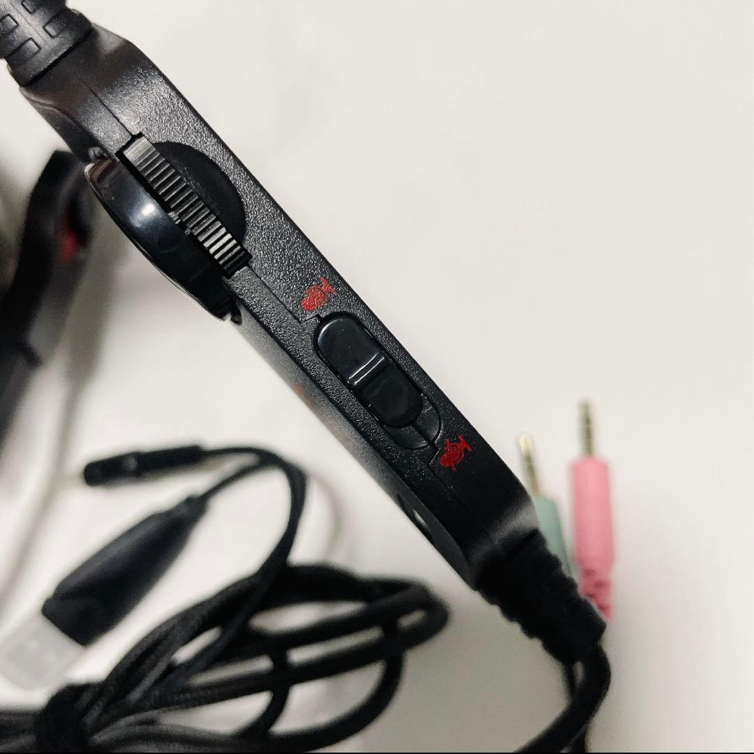 Hunterspiderゲーミングヘッドセットps 重低音強化 LEDマイク付き