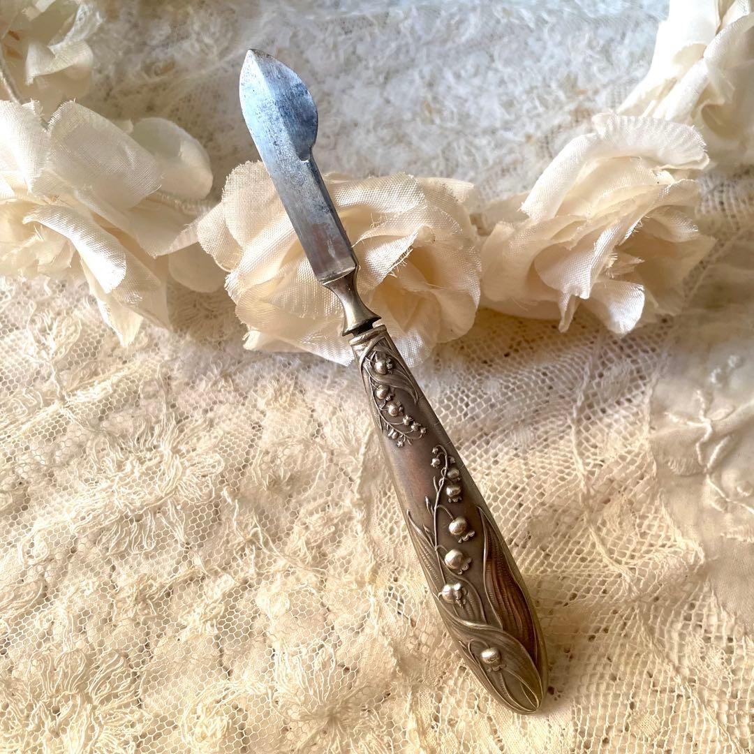 すずらんレリーフ　スクレーパー&レターオープナー　ミュゲ　フランスアンティーク