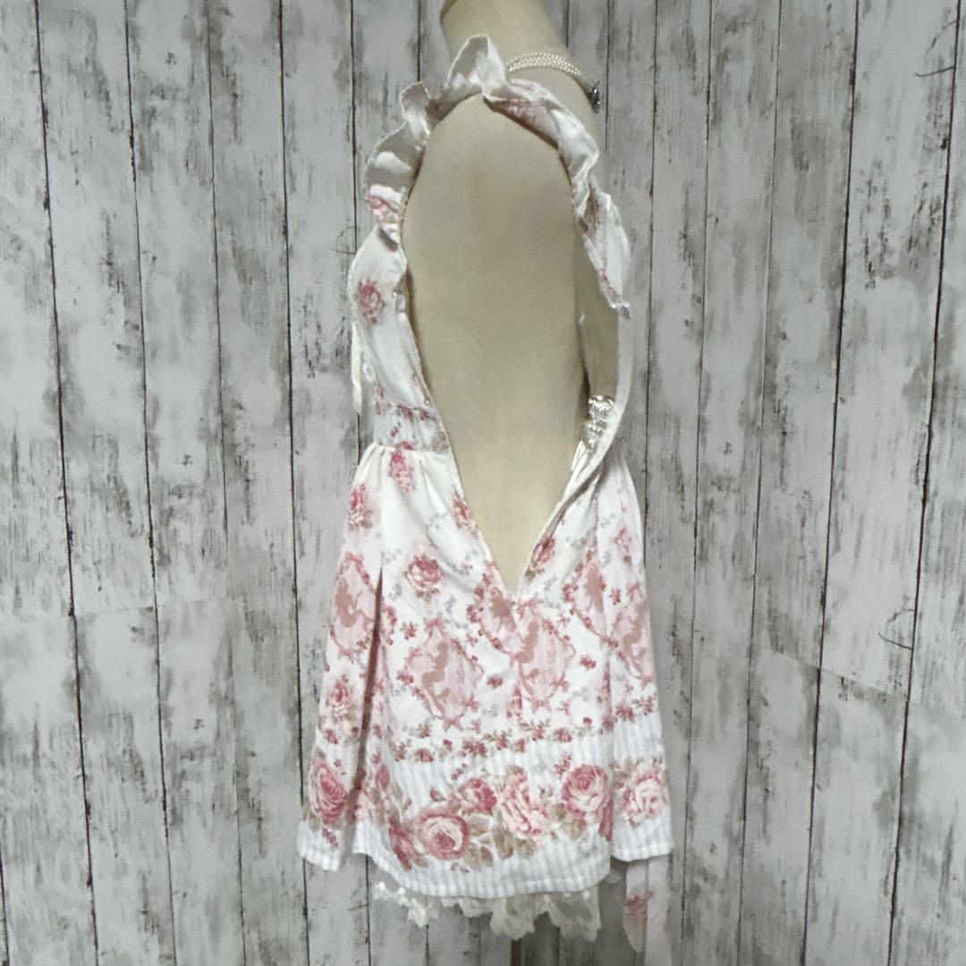 極美品【リズリサ】ローズ柄レースアップワンピース ロリータ ゴスロリ 姫系 花柄