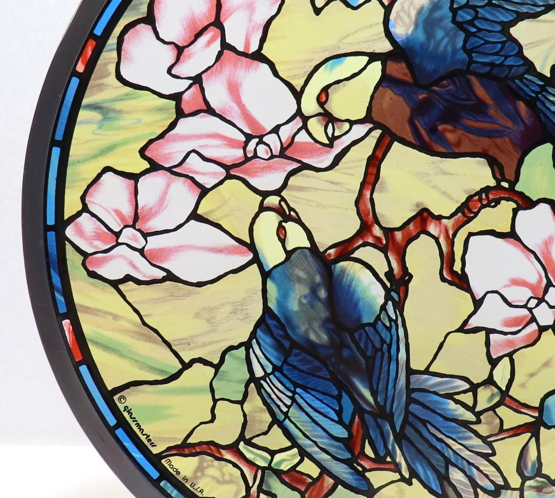 ルイス・ティファニー オウムとマグノリアの窓 ヴィンテージ ステンドグラス 大判