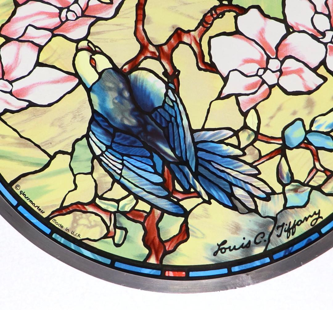 ルイス・ティファニー オウムとマグノリアの窓 ヴィンテージ ステンドグラス 大判