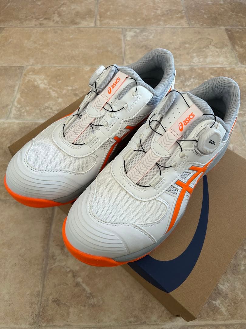 ASICS BOAシステム安全靴 ホワイト/オレンジ本日発送！