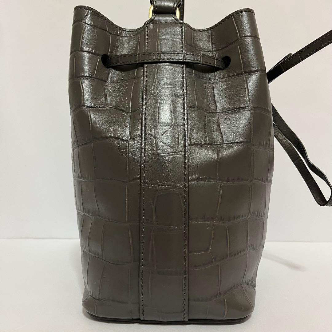 極美品✨現行ロゴ✨フルラ　コスタンザ　2way ショルダーバッグ　クロコ　黒色