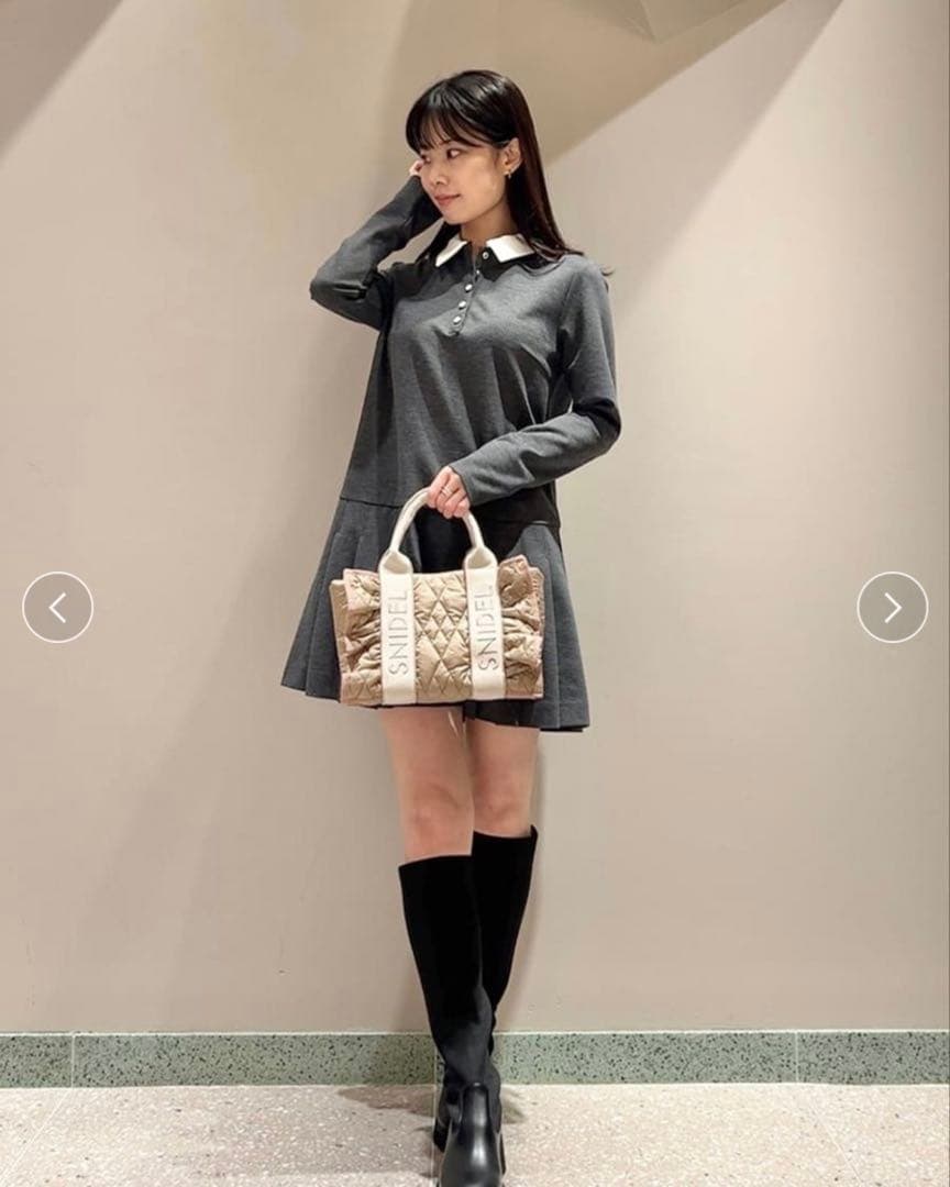 【snidel】ポロ襟 プリーツワンピース