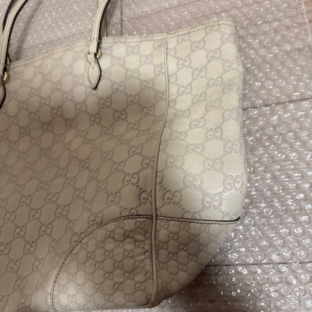 トートバッグ　GUCCI グッチシマ　レザー　ホワイト