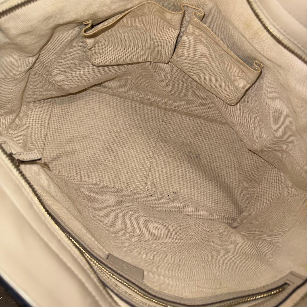 トートバッグ　GUCCI グッチシマ　レザー　ホワイト