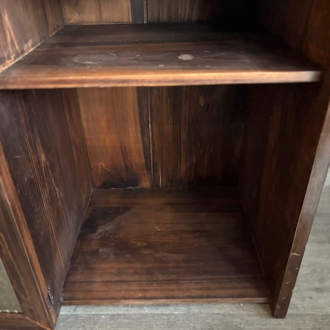 チェッカーガラスのミニキャビネット　収納棚