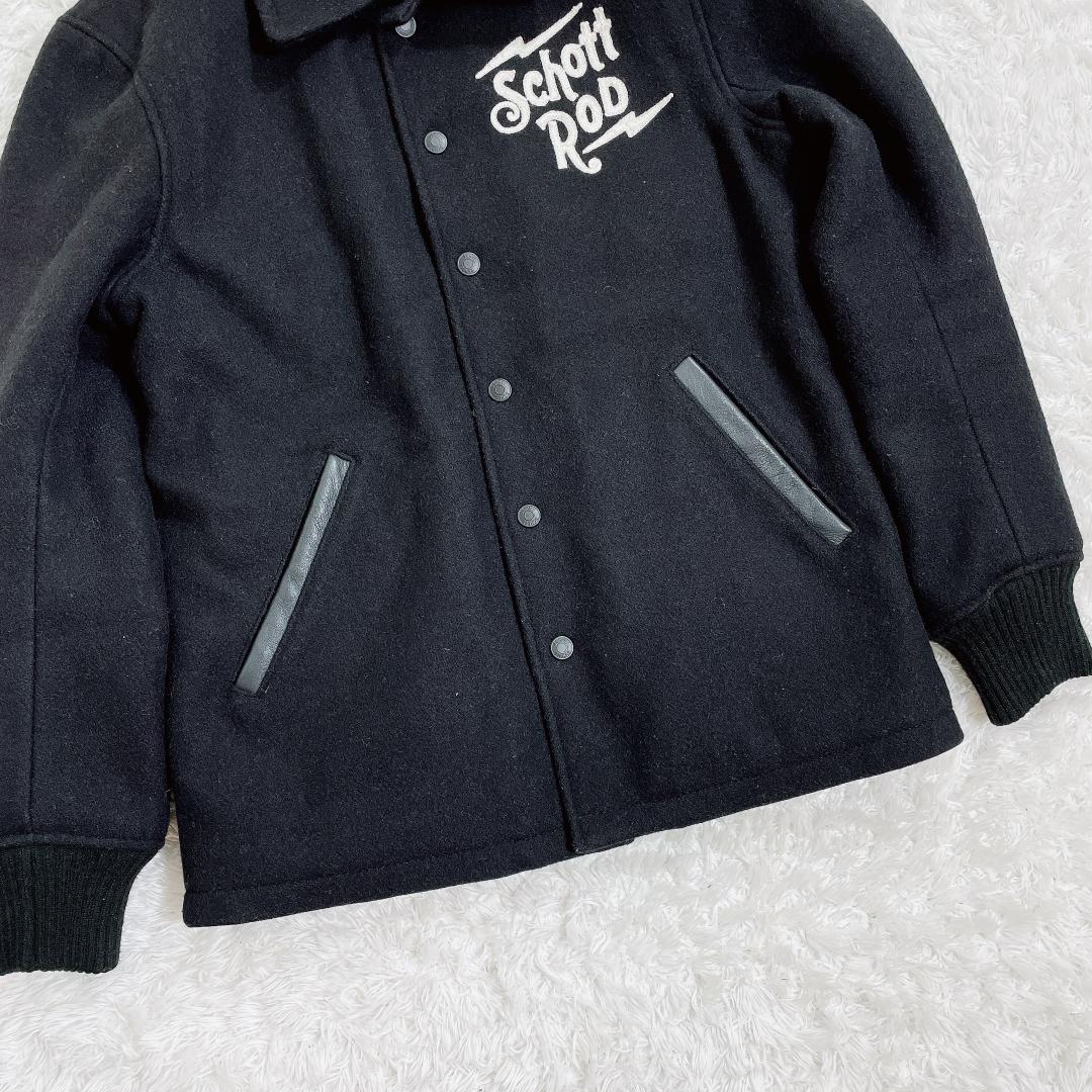 ショット Schott Rod 刺繍 メルトンスタジャン ネイビー S