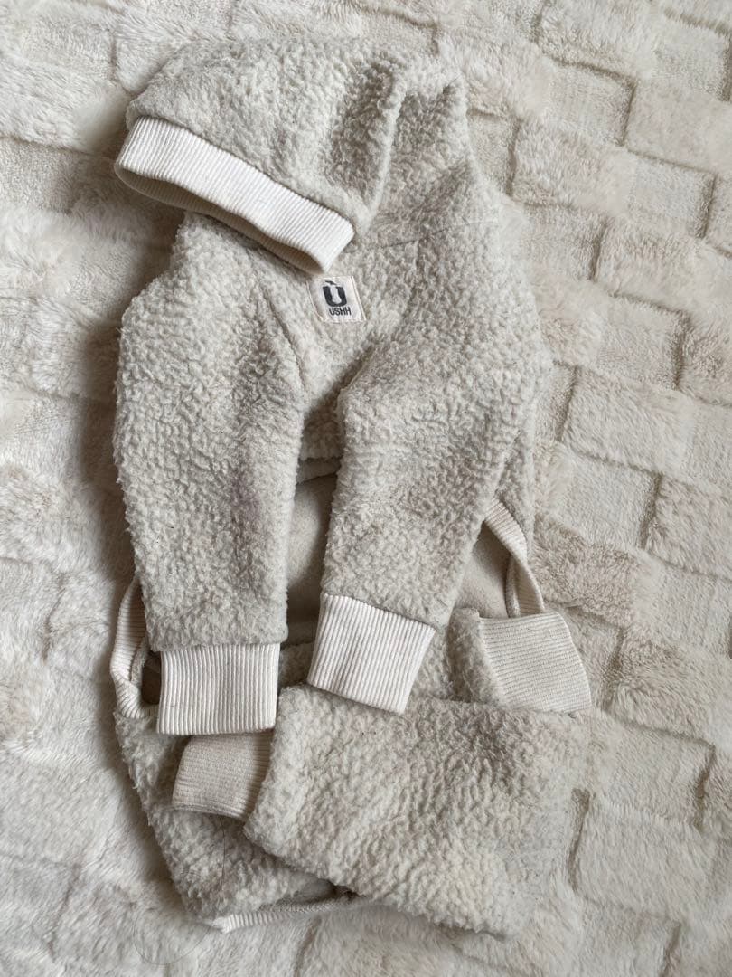 レナページ USHH フリース 赤 犬服 フード付き　Ｍサイズ