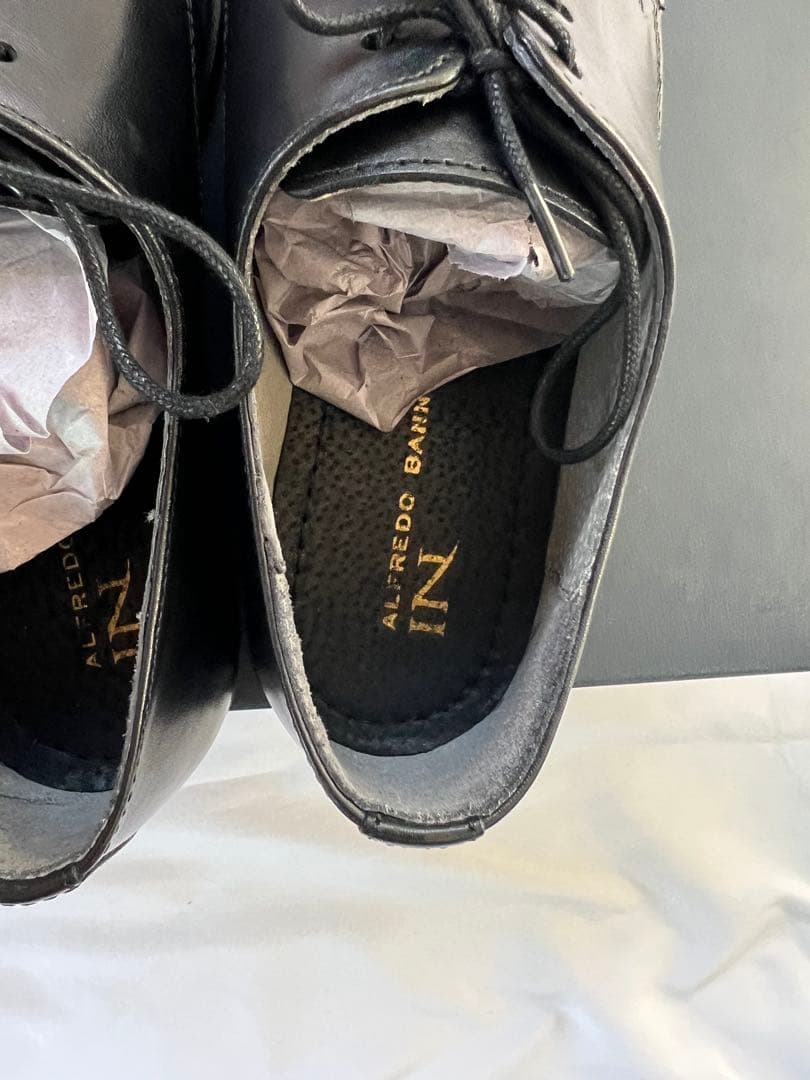 alfredoBANNISTER 別注 外羽 プレーントゥ シューズ ブラック