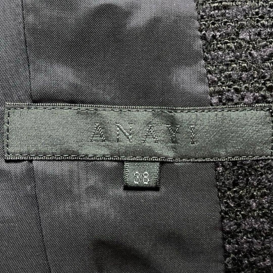 美品 ANAYI アナイ ツイード ジャケット ノーカラー 38 フォーマル