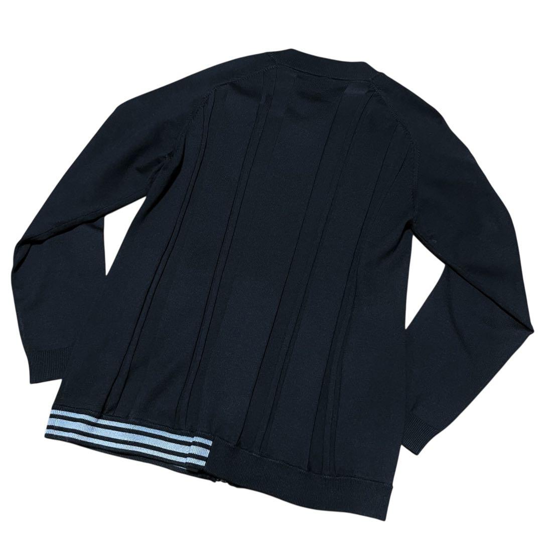 極美品　定価2.5万　DESCENTE GOLFフルジップジャカードセーターＬ黒