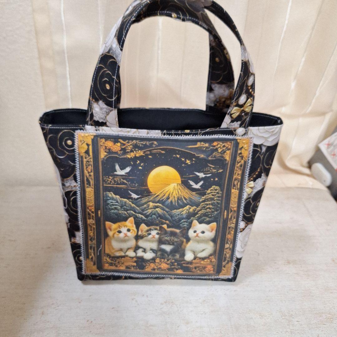 激レアパネル生地　ハンドメイド　片面パネルミニバック