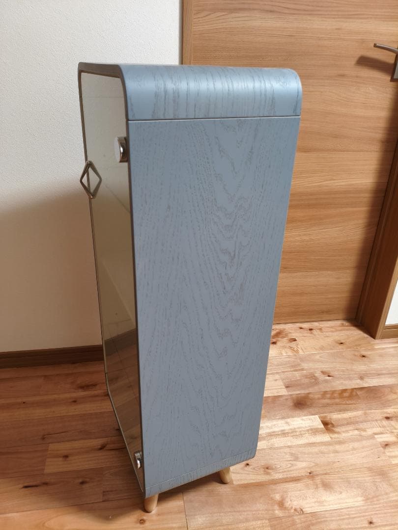 【美品】コレクションシェルフ　フィギュアケース　４段　背面ミラー　グレー