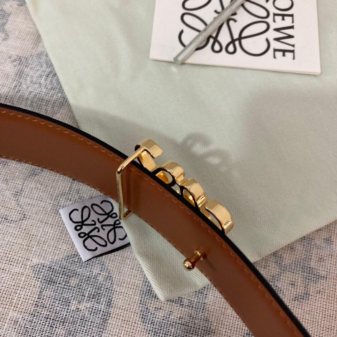 LOEWE アナグラム ベルト 90 ブラック×ブラウン