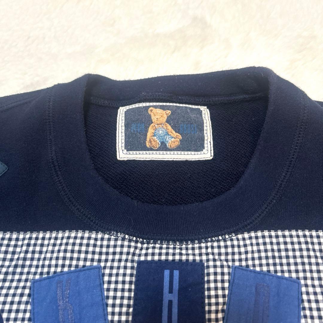 美品 PINK HOUSE くま刺繍 ワッペン トレーナー 90's sizeL