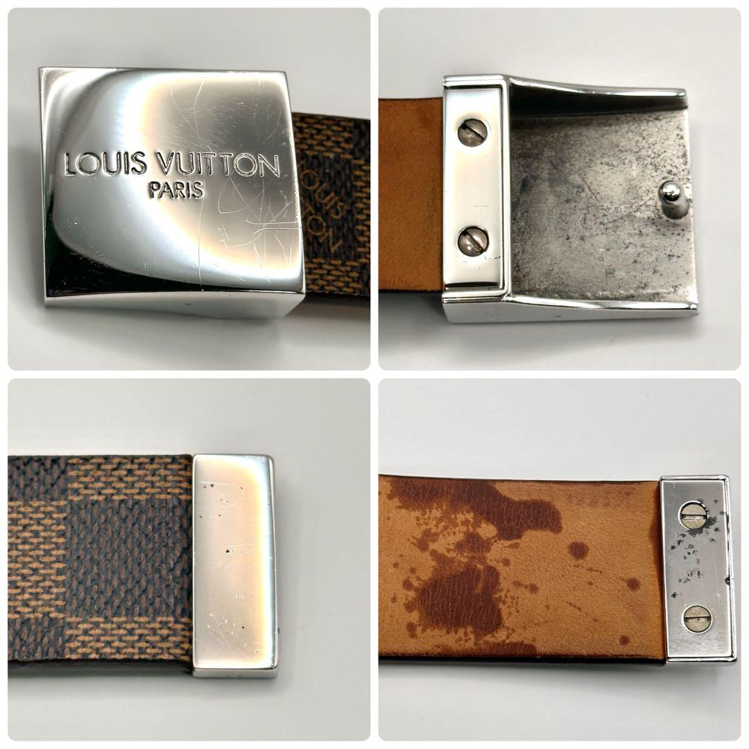 【良品】LOUIS VUITTON サンチュール キャレ ダミエ エベヌ ベルト