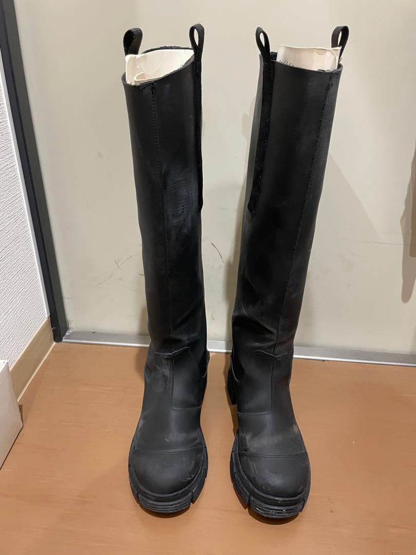 GANNI ガニー リサイクルラバー ロングブーツ