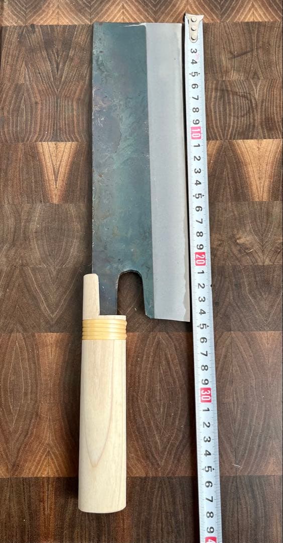 越前打ち刃物　宝馬　蕎麦切　包丁　240mm 麺切　和包丁　白鋼　黒打ち