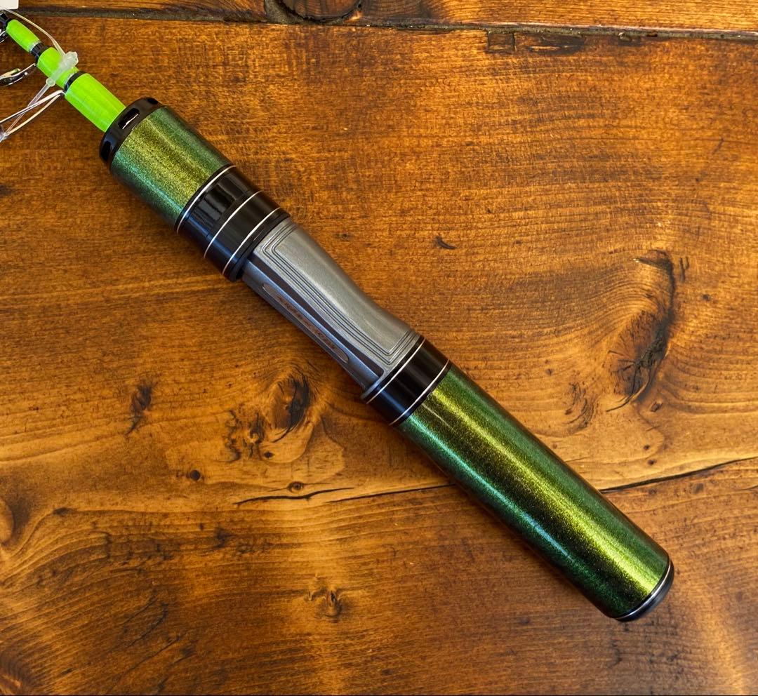 超コンパクト　トラウトロッド　5ft スピニングロッド グリーン　渓流釣り