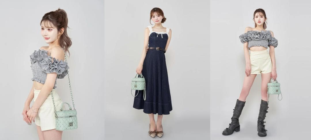 ダーリッチ darich キルティングビジュースクエアミニバッグ ホワイト