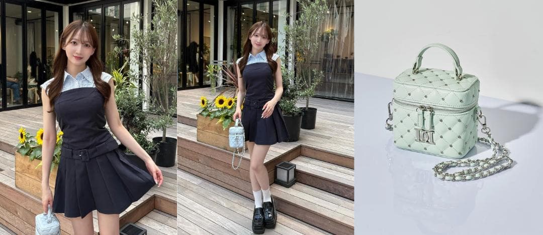 ダーリッチ darich キルティングビジュースクエアミニバッグ ホワイト