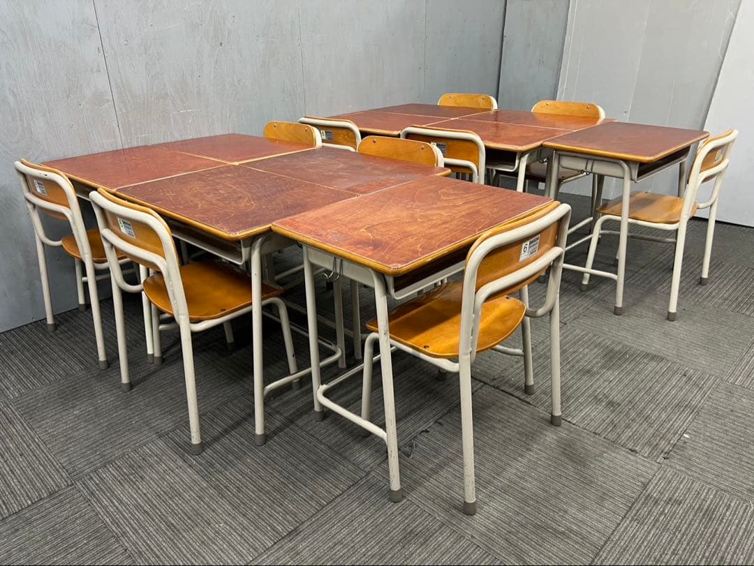 336◆格安配送地域あり◆ダイイチ◆学童机・椅子10組(旧JIS6号)学校学習塾